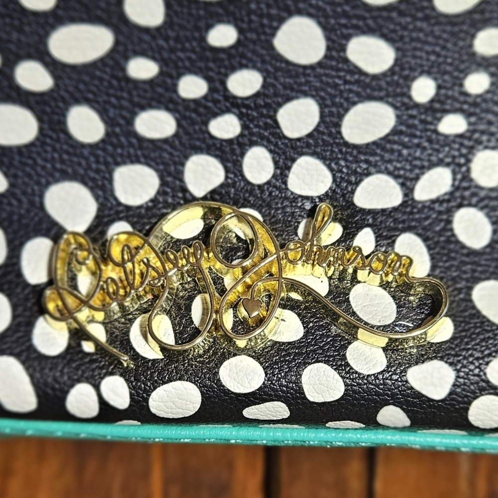 Betsey Johnson polka dot handbag with a turquoise bow - Picture 3 of 6